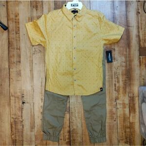 Kenneth Cole outfit size 12 boys matching set new back to school yellow khaki
